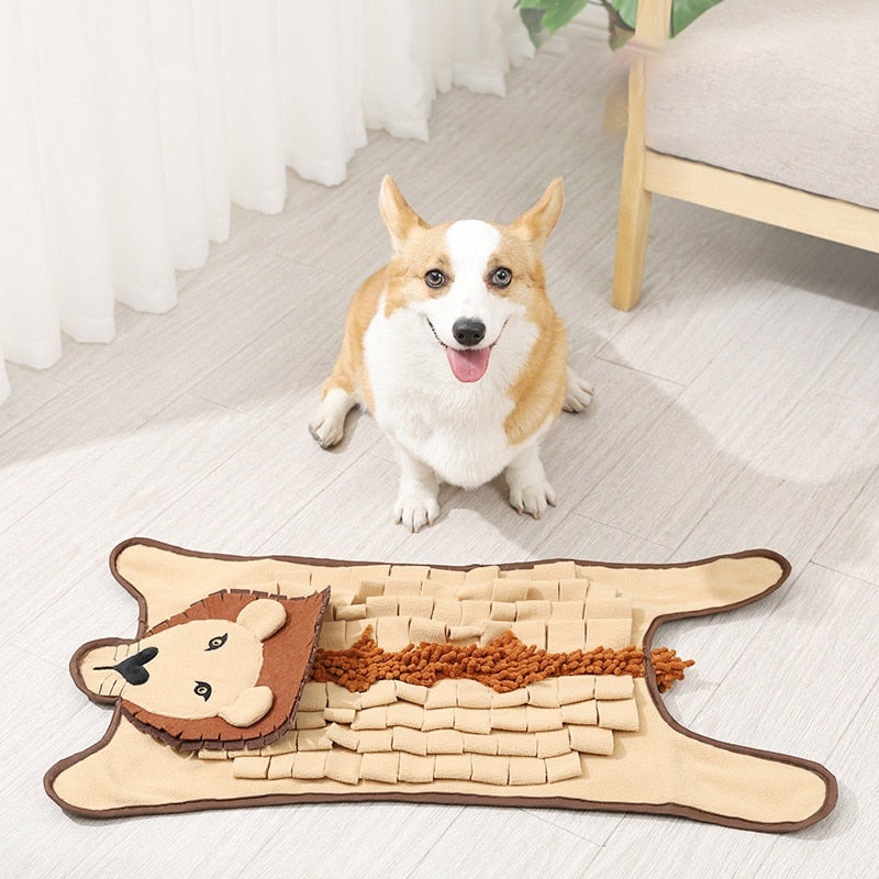 Funny Lion Dog Snuffle Mat