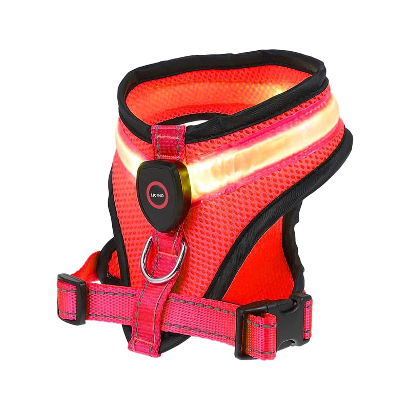 Reflective Mesh LED Light Dog Harness