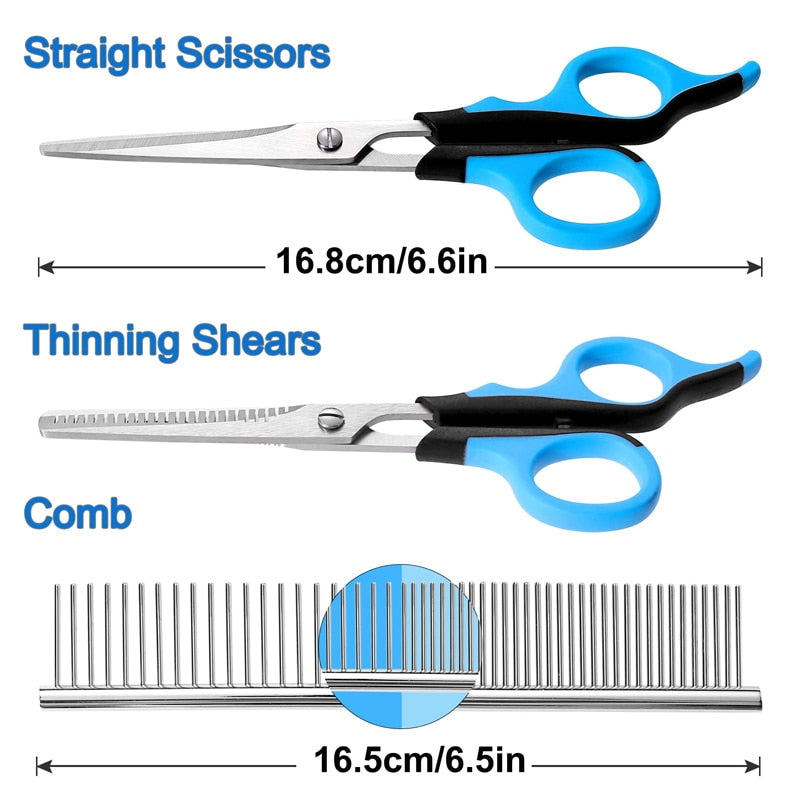 Ergonomic Dog Straight Scissors Set