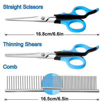 Ergonomic Dog Straight Scissors Set