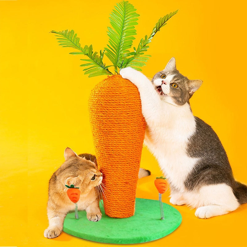 Cute Carrot Cat Scratcher Tower