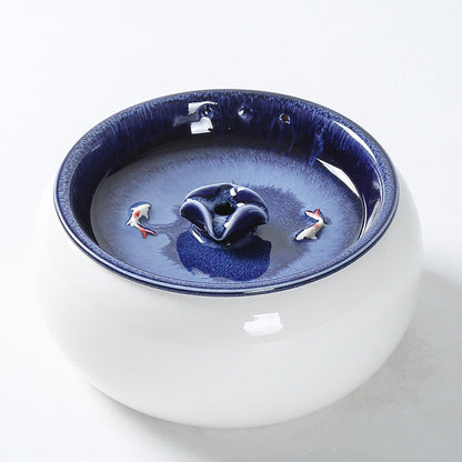 Fine Craftsmanship Ceramic Cat Fountain