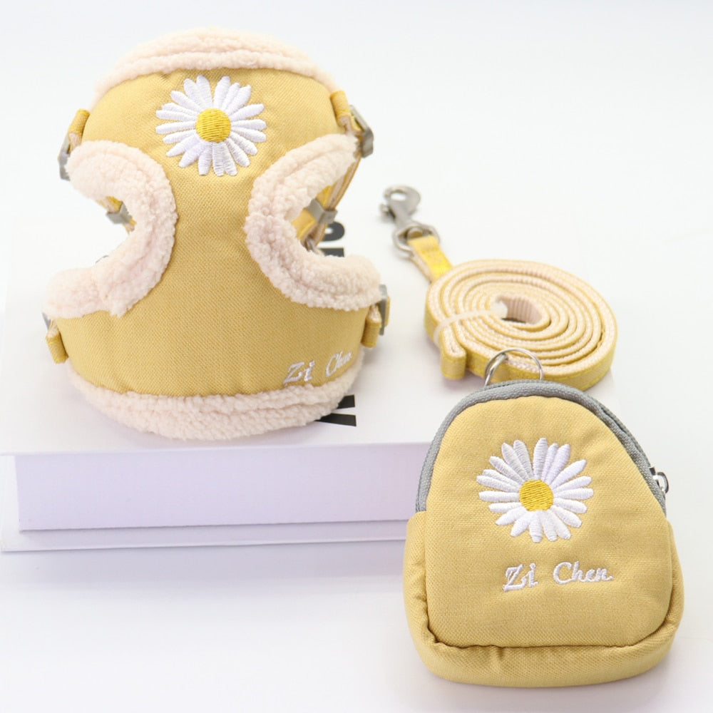 Embroidery Soft Warm Dog Harness