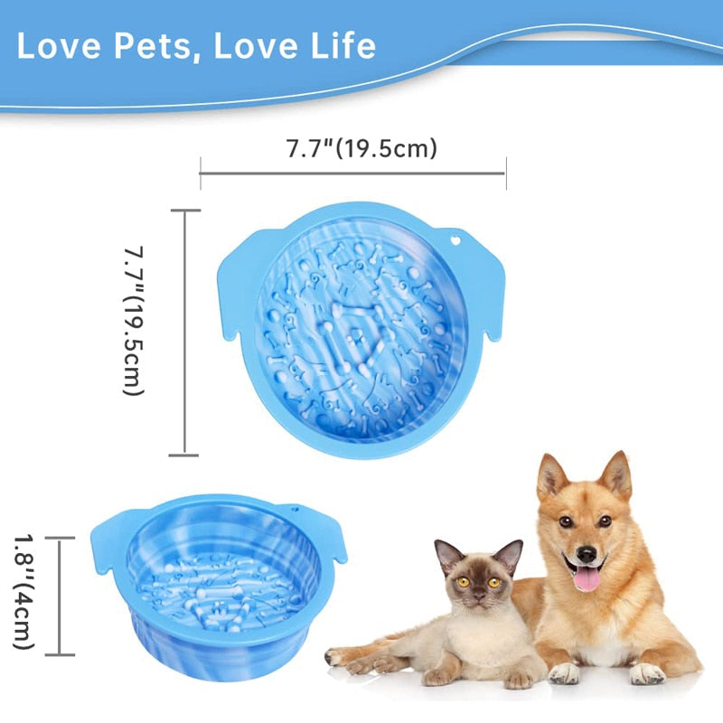 500ml Traveling Dog Slow Feeder Bowl