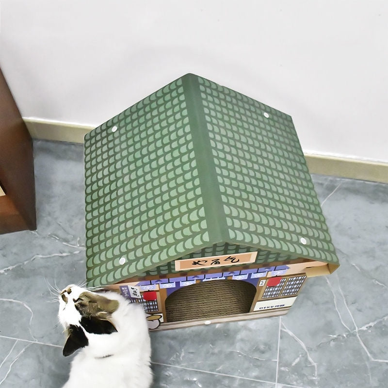 Japanese Cat House With Scratch Pad