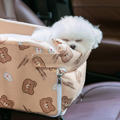 Cute Bear Dog Car Booster Seat